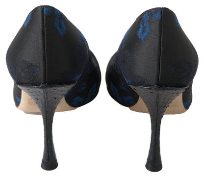 Dolce & Gabbana Blaue Floral Ayers Kristall Pumps Schuhe