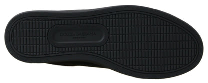 Dolce & Gabbana Schwarz Gold Leder Klassische Sneakers Schuhe