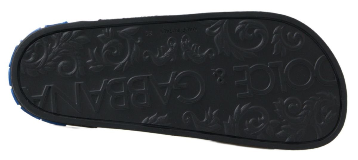 Dolce & Gabbana Schwarz Rutschen Sandalen Strand Saint Barth Schuhe