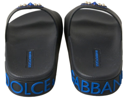 Dolce & Gabbana Schwarz Rutschen Sandalen Strand Saint Barth Schuhe