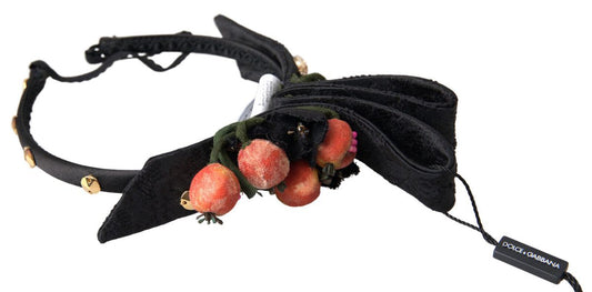 Dolce & Gabbana Schwarzes Feigen-Kristall-Stirnband