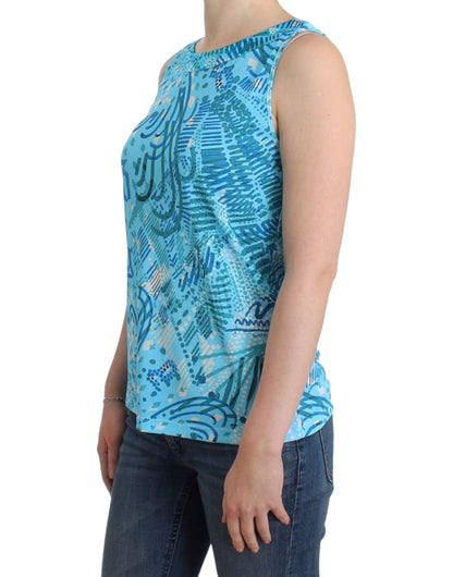 John Galliano Blau bedrucktes Tank-Top