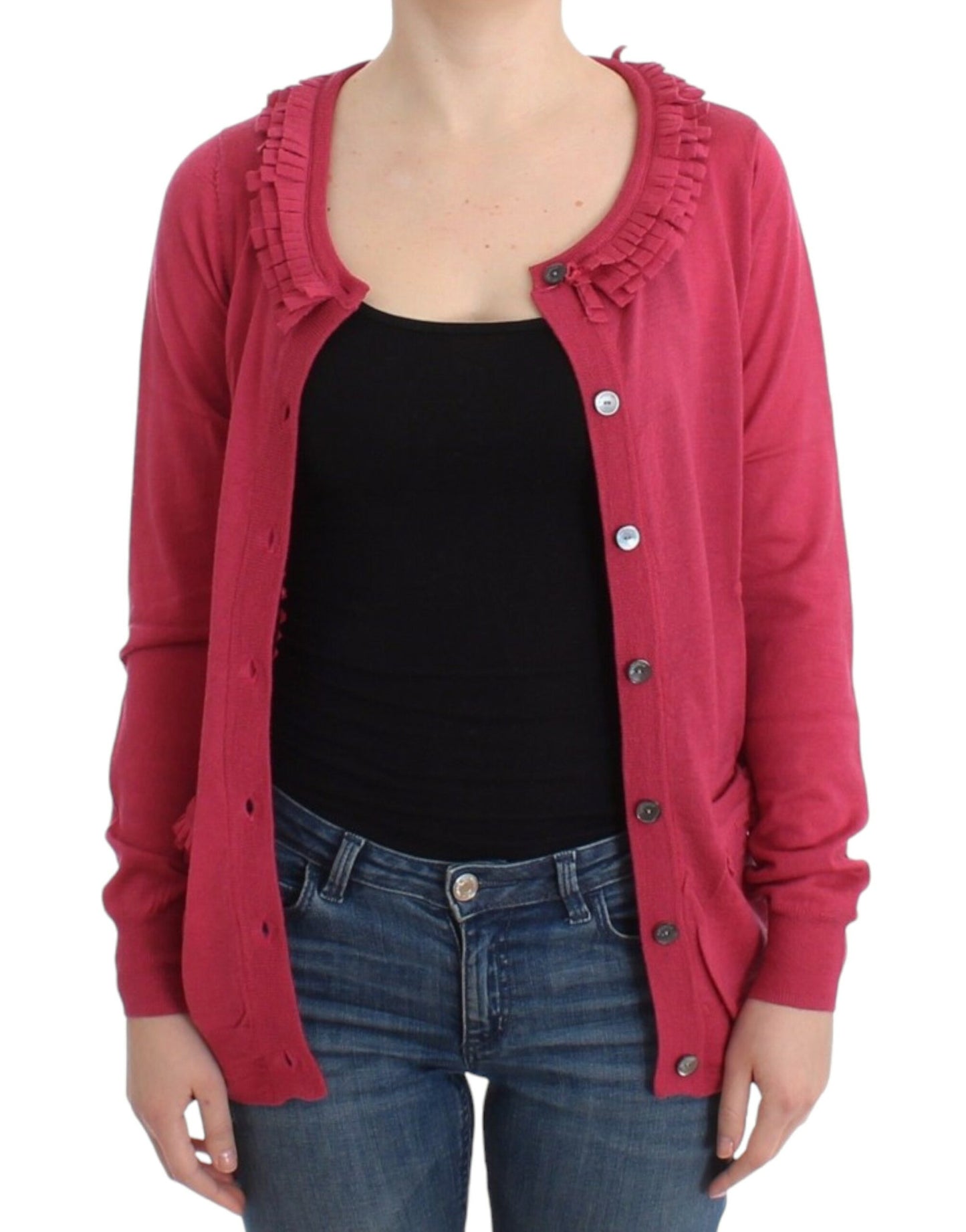John Galliano Rosa Wollstrickjacke