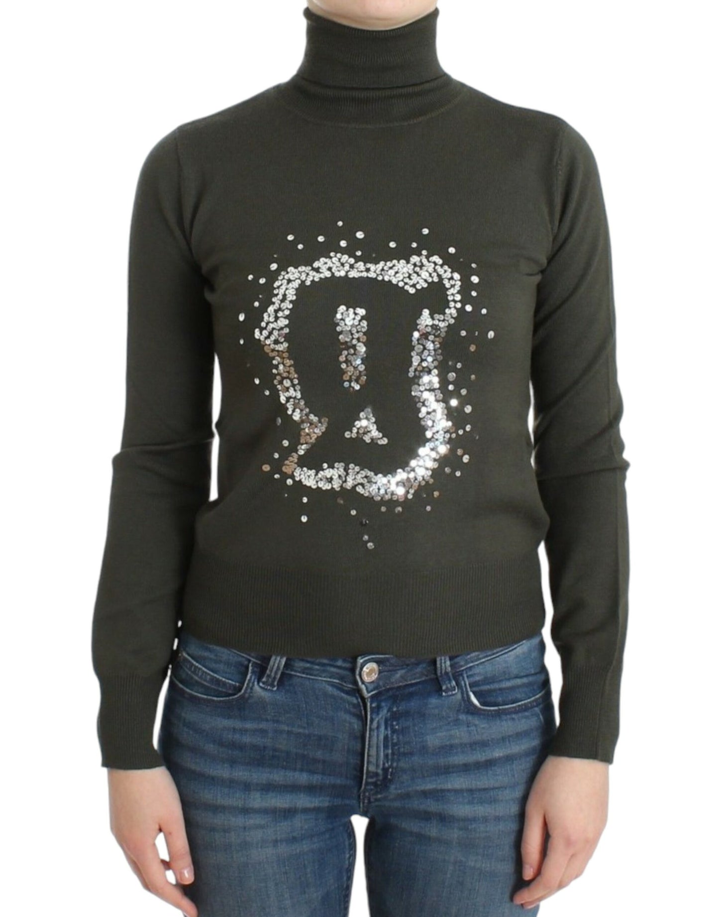 John Galliano Grüner Woll-Rollkragenpullover