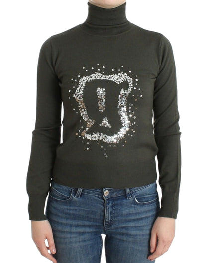 John Galliano Grüner Woll-Rollkragenpullover