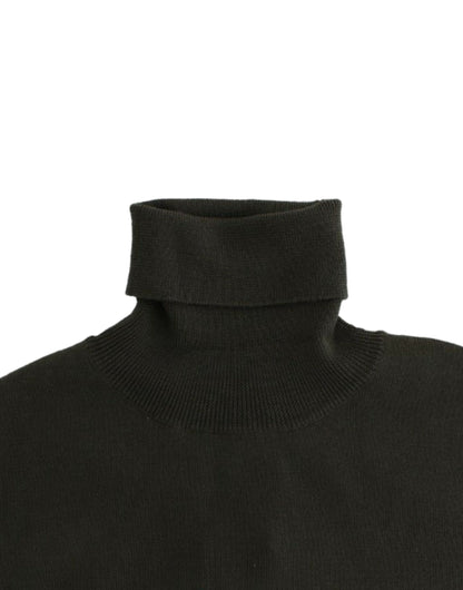 John Galliano Grüner Woll-Rollkragenpullover