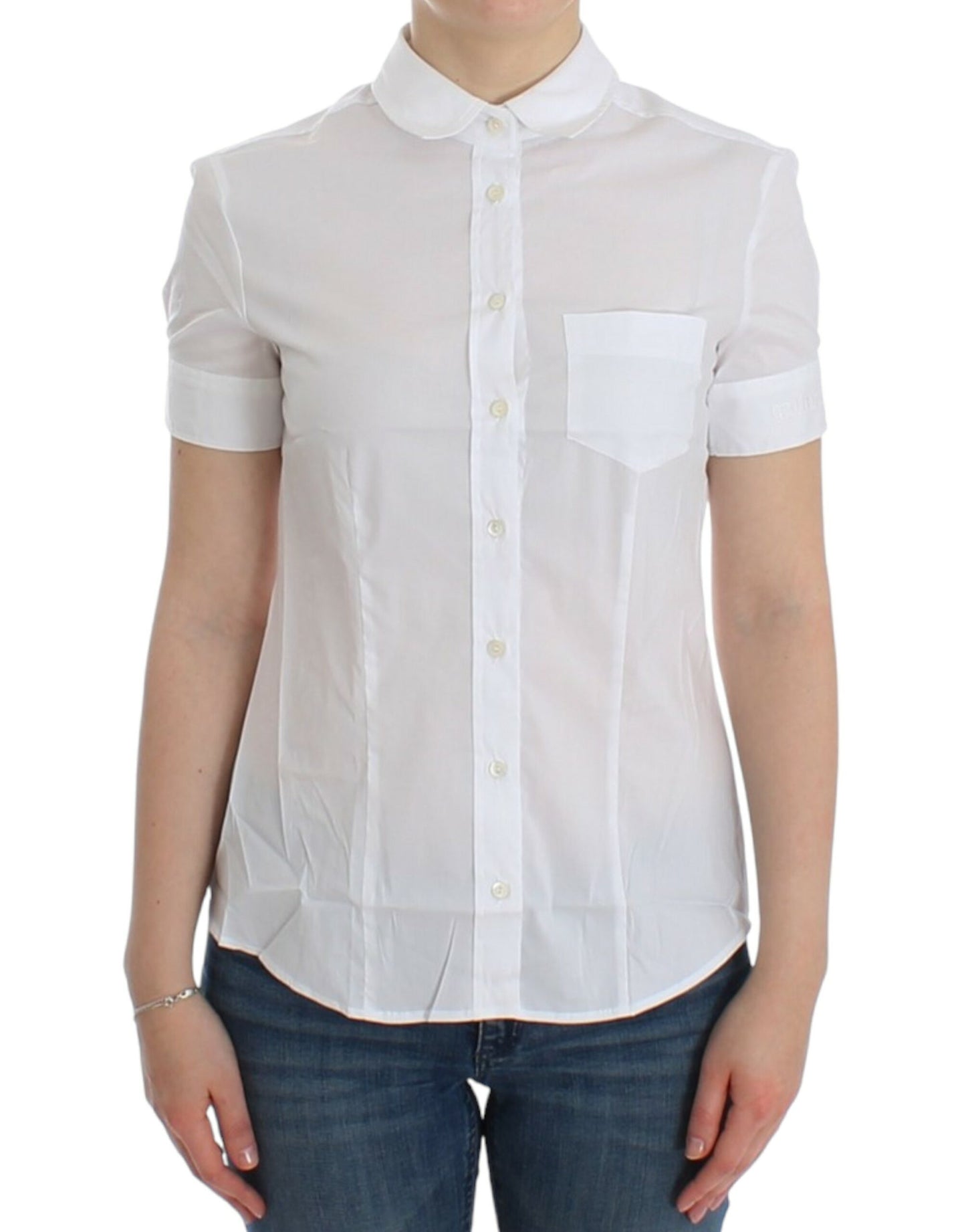 John Galliano Weißes Baumwollshirt Top