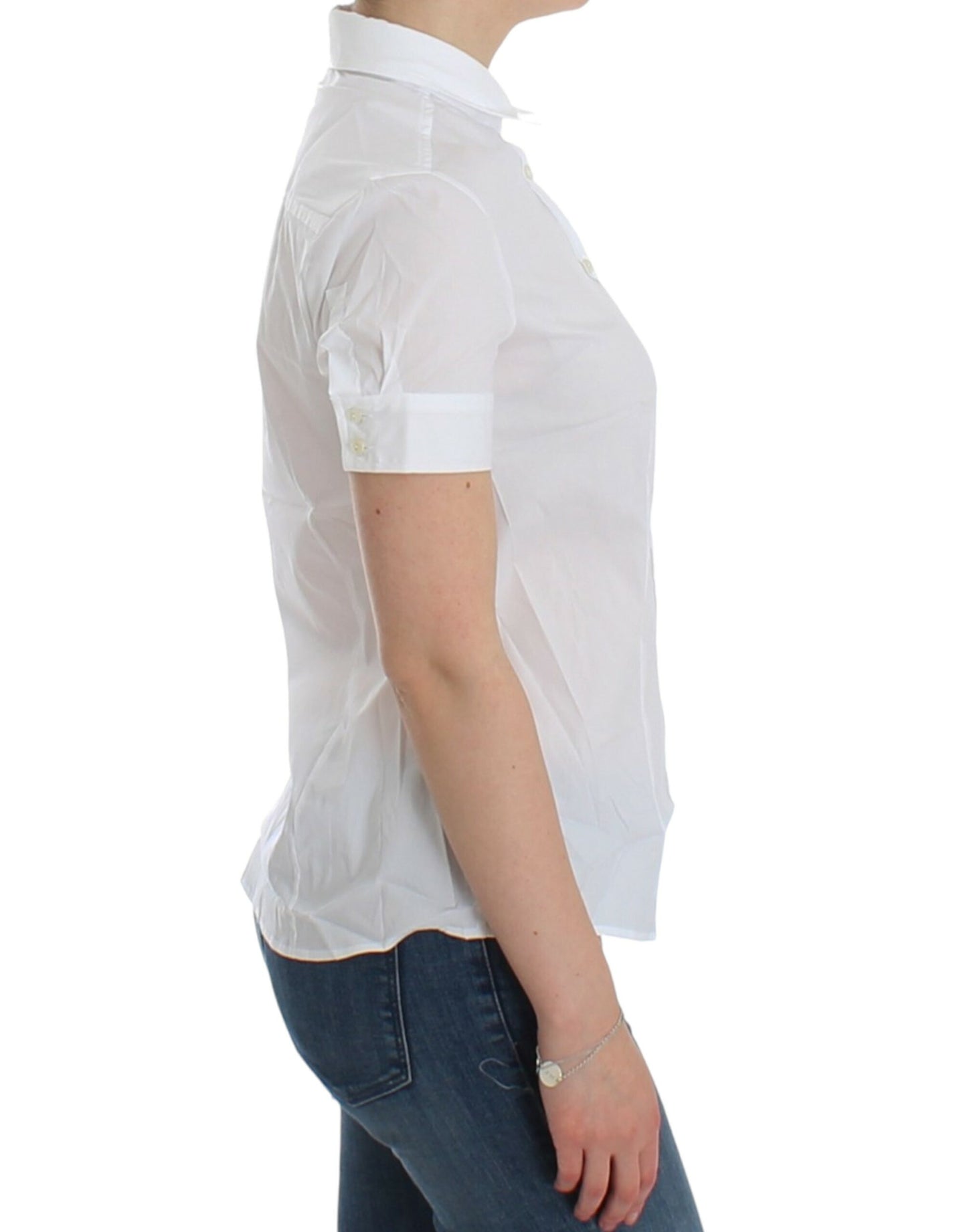 John Galliano Weißes Baumwollshirt Top