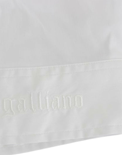 John Galliano Weißes Baumwollshirt Top
