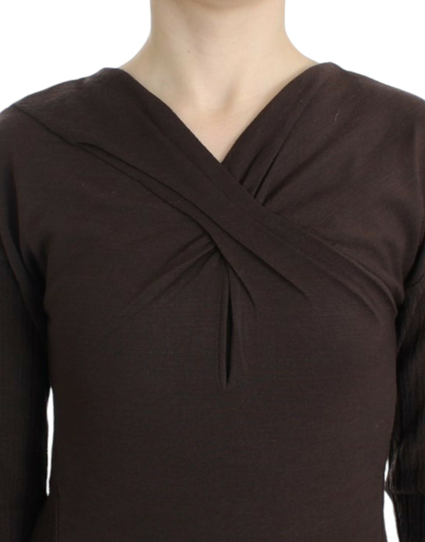 Cavalli Brauner Wollstrickpullover