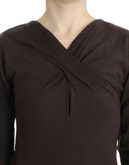 Cavalli Brauner Wollstrickpullover