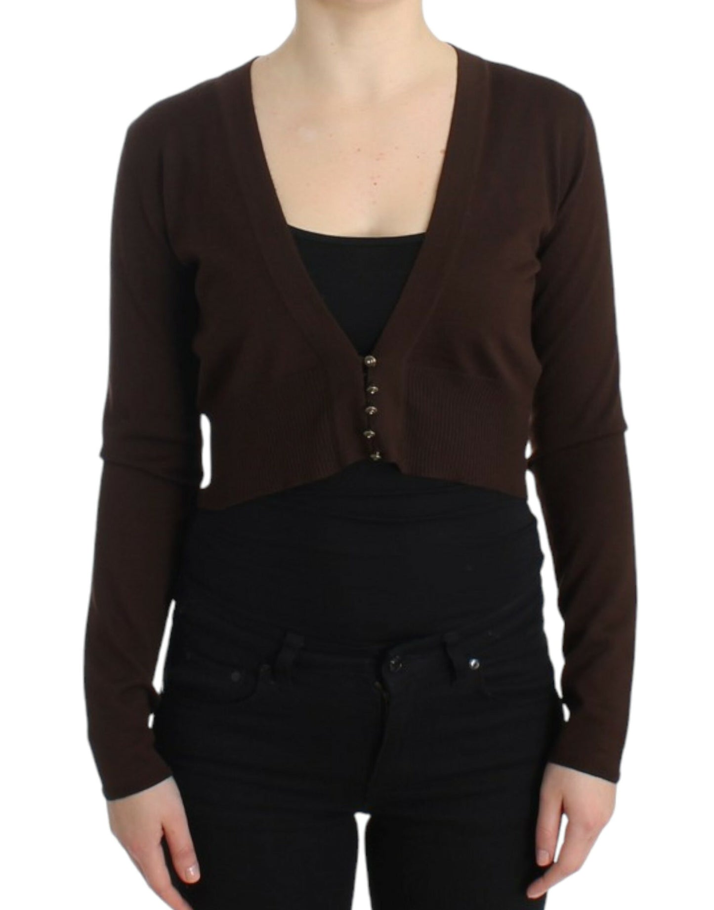 Cavalli Braune Strickjacke aus Wolle