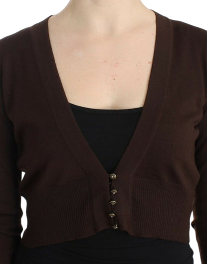 Cavalli Braune Strickjacke aus Wolle