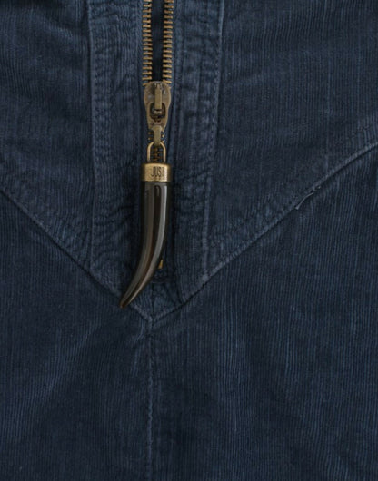Cavalli Blauer Bleistiftrock aus Kord