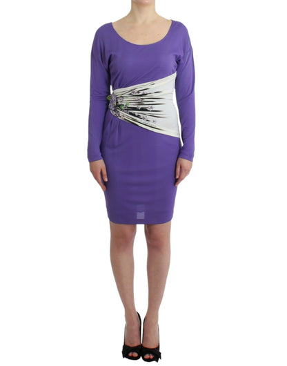 Cavalli Lila langärmeliges Kleid
