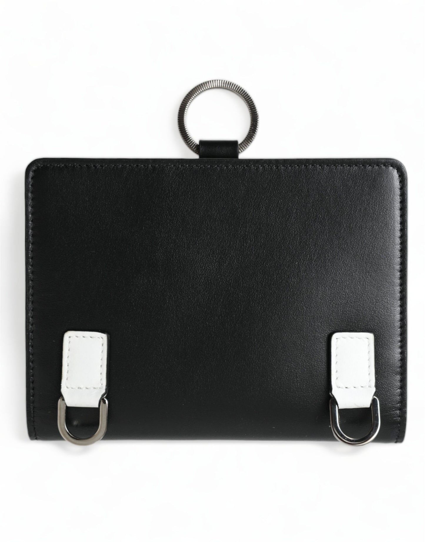 Dolce & Gabbana Schwarzes Leder Crystal verschönert Kartenhalter Brieftasche