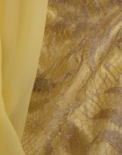 Dolce & Gabbana Gelbes Spitzen-Kristall-Minikleid