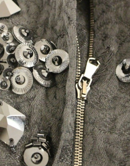 Dolce & Gabbana Schwarzes geblümtes, kristallbesetztes Kleid