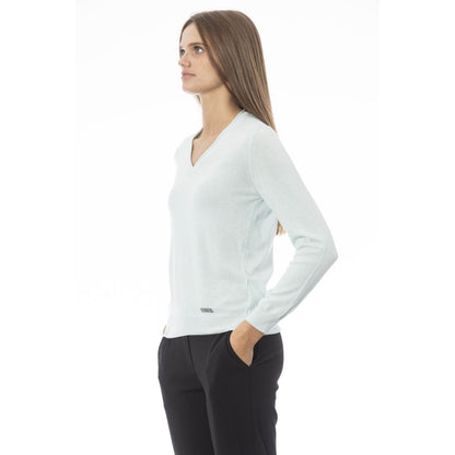Baldinini Trend Hellblauer Kaschmir-Pullover für Damen