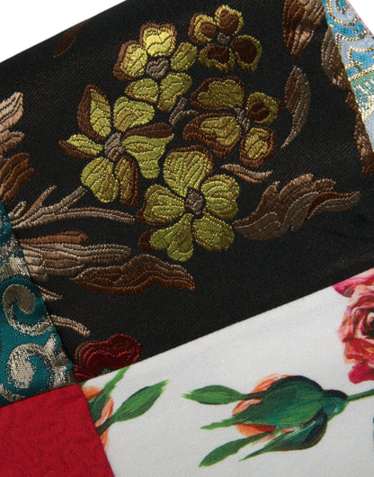 Dolce & Gabbana Multicolor Floral Patchwork Shift Minikleid