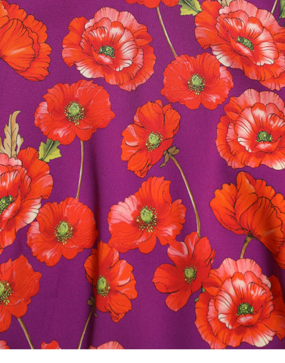 Dolce & Gabbana Mehrfarbiges Etuikleid mit Mohnblumenmuster