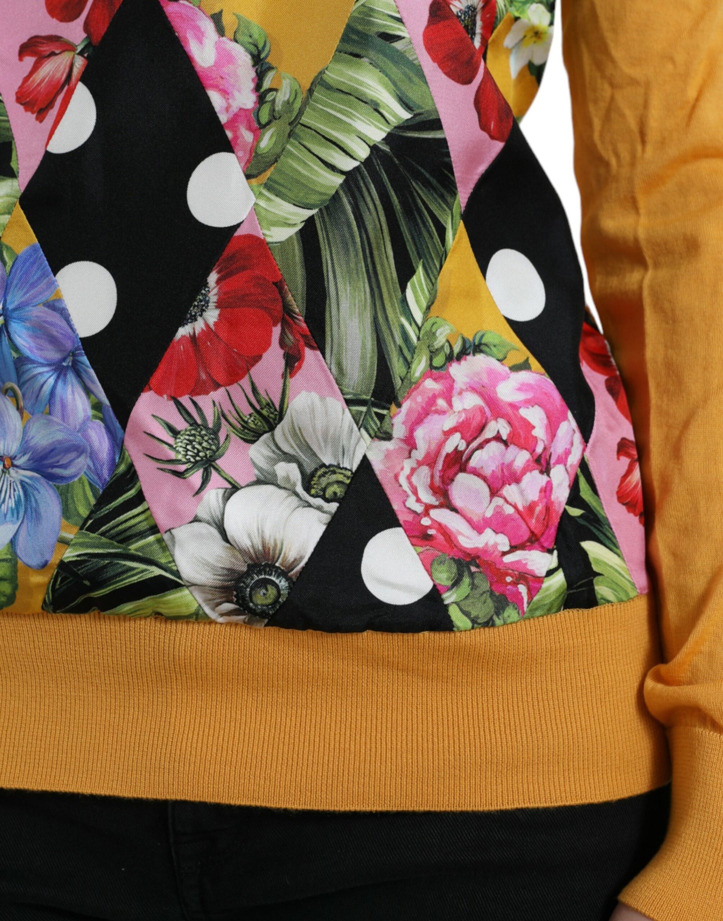 Dolce & Gabbana Mehrfarbiger Patchwork-Henley-Pullover aus Kaschmir