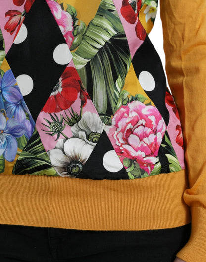 Dolce & Gabbana Mehrfarbiger Patchwork-Henley-Pullover aus Kaschmir