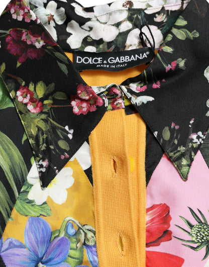 Dolce & Gabbana Mehrfarbiger Patchwork-Henley-Pullover aus Kaschmir