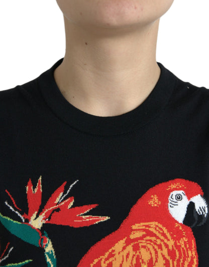 Dolce & Gabbana Schwarzer Dschungel Rundhalsausschnitt ärmelloses Tank-Top