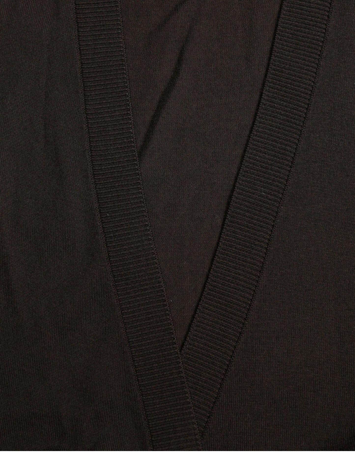 Dolce & Gabbana Schwarzer Wollpullover mit V-Ausschnitt und gekreuztem Kragen