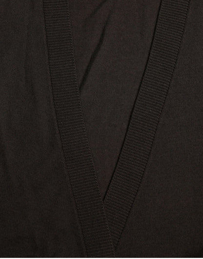 Dolce & Gabbana Schwarzer Wollpullover mit V-Ausschnitt und gekreuztem Kragen