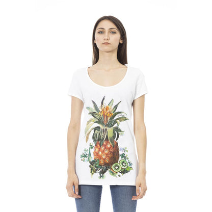 Just Cavalli Weißes Baumwoll-T-Shirt für Damen