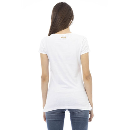 Just Cavalli Weißes Baumwoll-T-Shirt für Damen