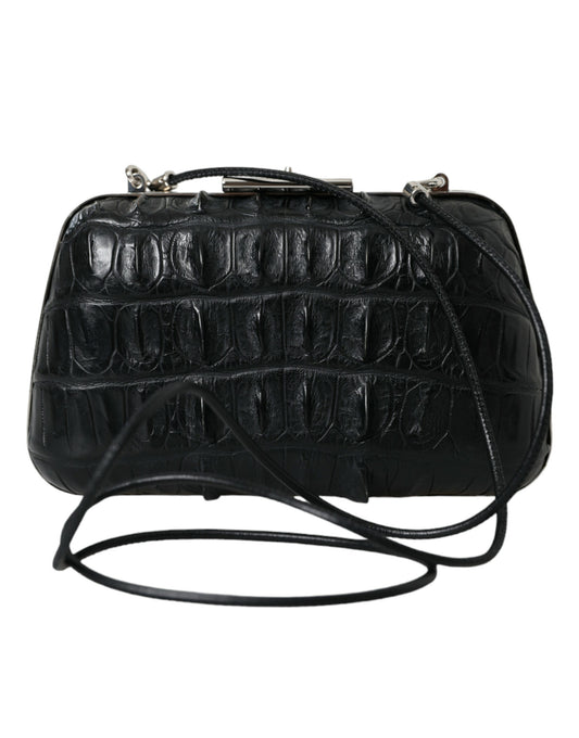Balenciaga Schwarze Exotenhaut Leder Umhängetasche Crossbody Box Clutch Bag