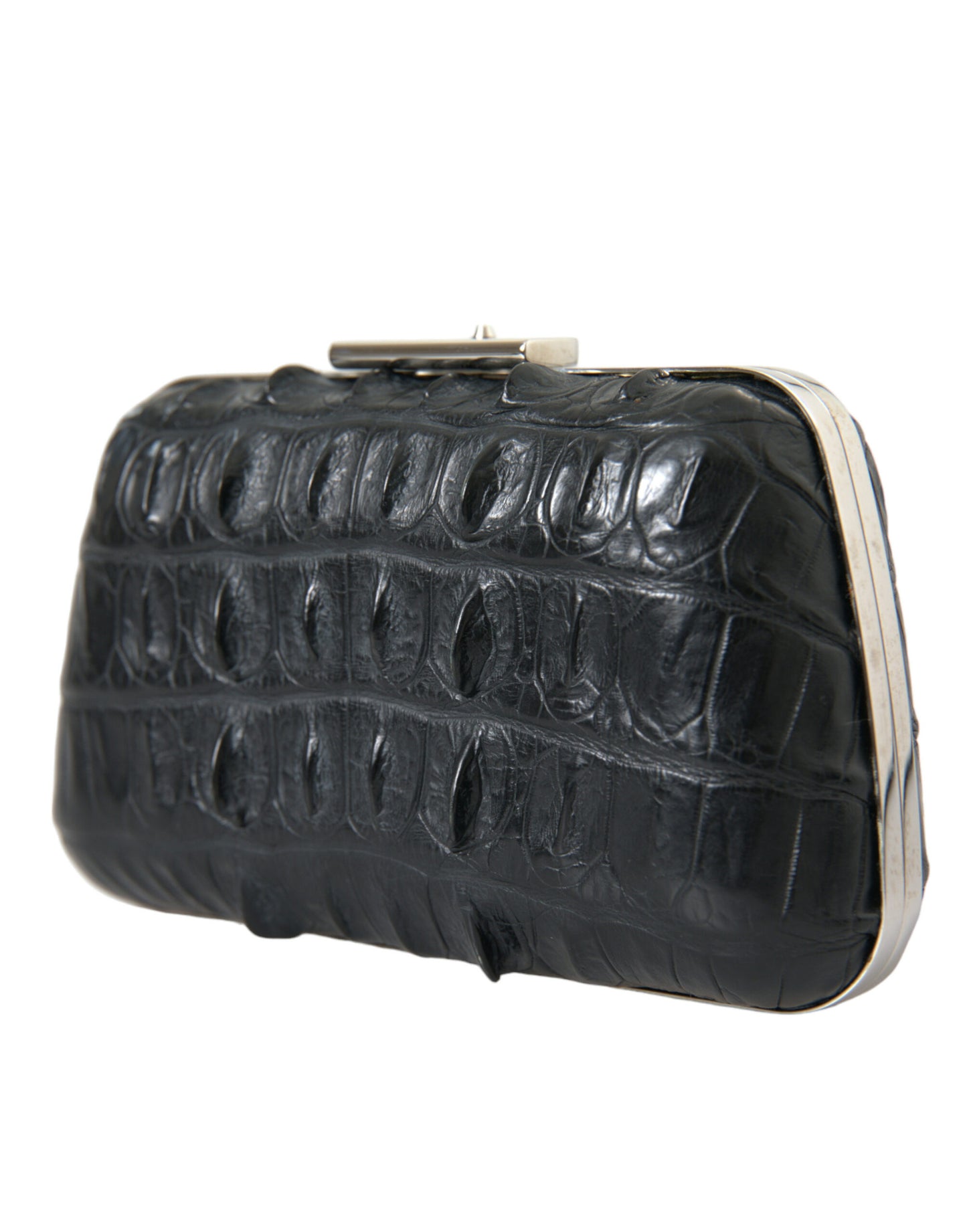 Balenciaga Schwarze Exotenhaut Leder Umhängetasche Crossbody Box Clutch Bag