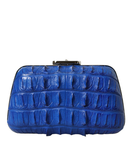 Balenciaga Blaue exotische Haut Leder Schulter Crossbody Box Clutch Tasche