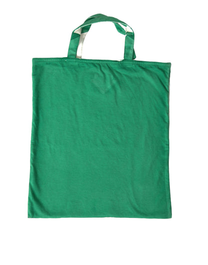Prada Grüner Jersey Stoff Logo Umhängetasche Einkaufstasche