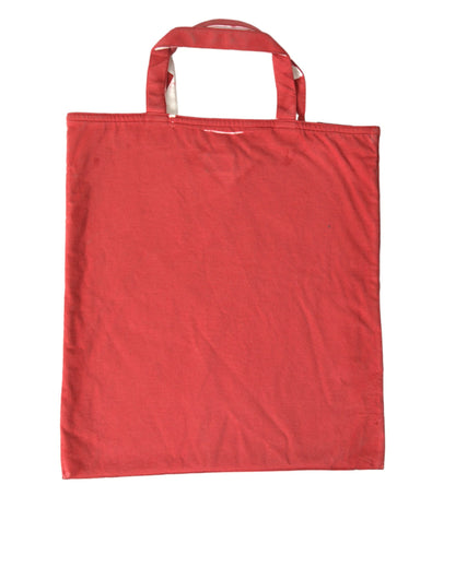 Prada Rote Jersey-Stofflogo-Schulter-Einkaufstasche