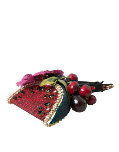 Dolce & Gabbana Mehrfarbiges Stirnband mit Frucht- und Kristalldetails