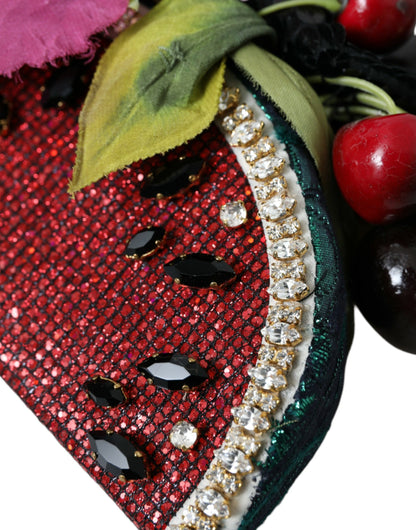 Dolce & Gabbana Mehrfarbiges Stirnband mit Frucht- und Kristalldetails