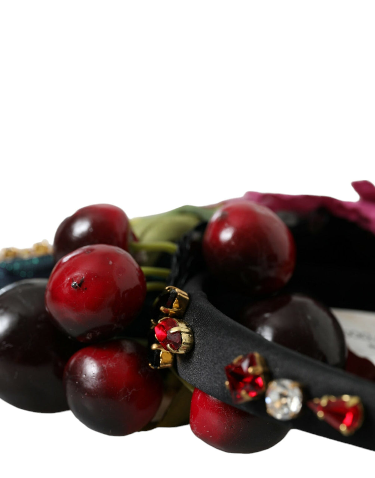 Dolce & Gabbana Mehrfarbiges Stirnband mit Frucht- und Kristalldetails
