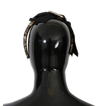 Dolce & Gabbana Schwarz Kristall Weiß Diadem Stirnband