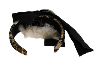 Dolce & Gabbana Schwarz Kristall Weiß Diadem Stirnband