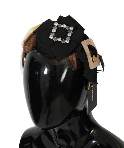 Dolce & Gabbana Klarer Kristall Braunes Haarstirnband