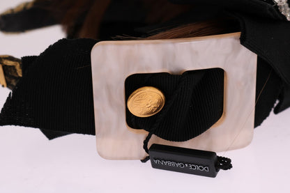 Dolce & Gabbana Klarer Kristall Braunes Haarstirnband