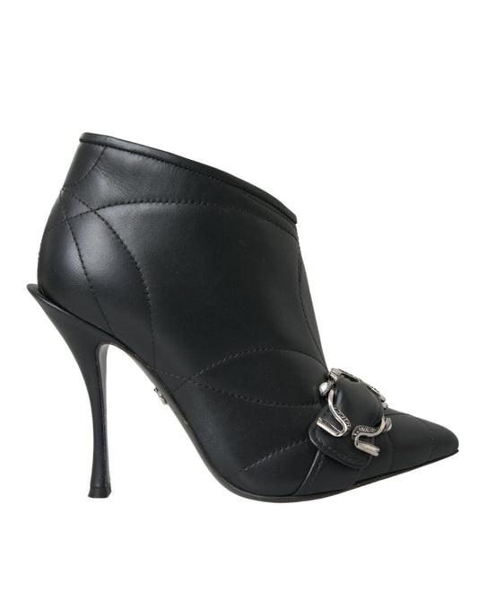 Dolce & Gabbana Black Devotion Quilted Boots with Buckle Shoes