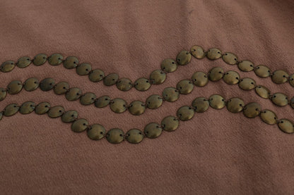 John Galliano Brauner Pullover mit Nieten aus Baumwolle