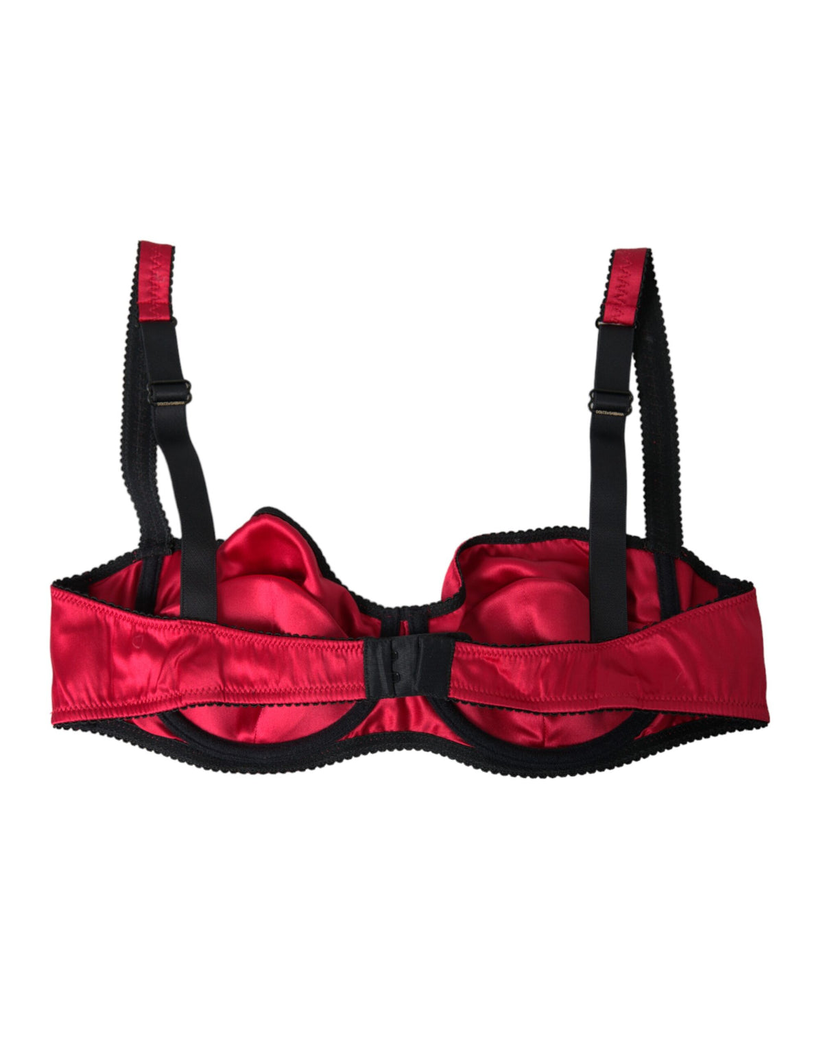 Dolce & Gabbana Bordeauxfarbener Balconette-BH aus Seiden-Stretch