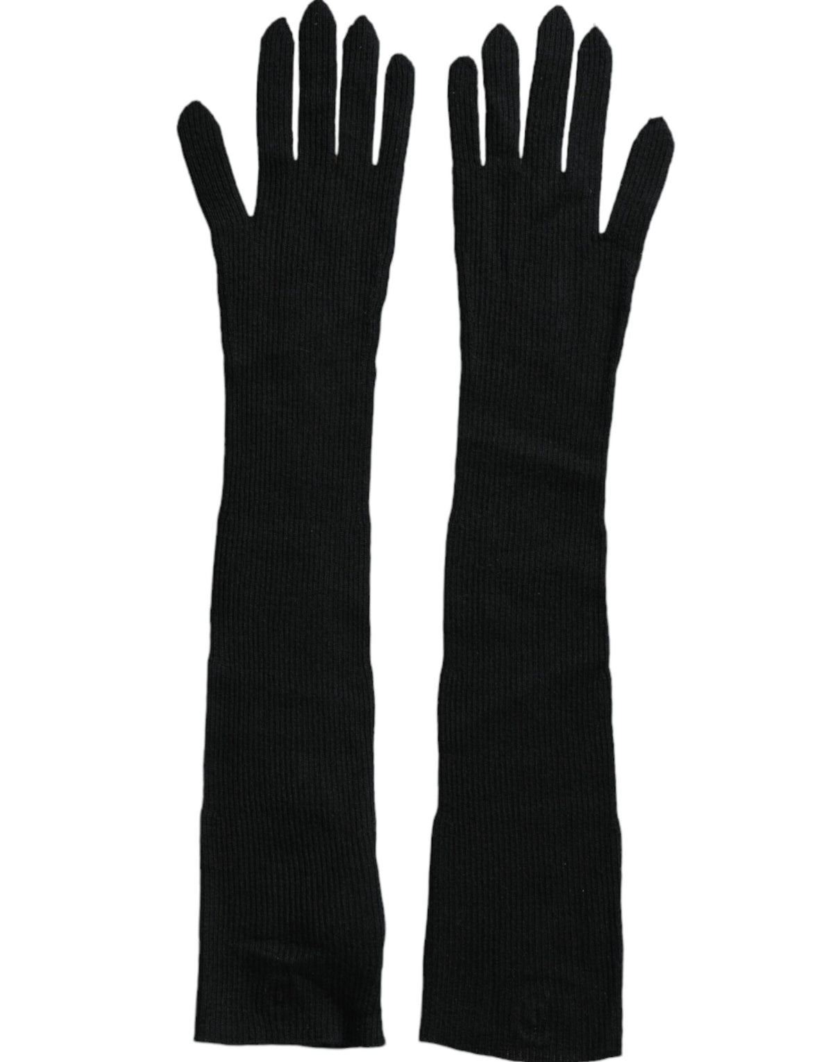 Dolce & Gabbana Schwarze lange Kaschmir-Strickhandschuhe