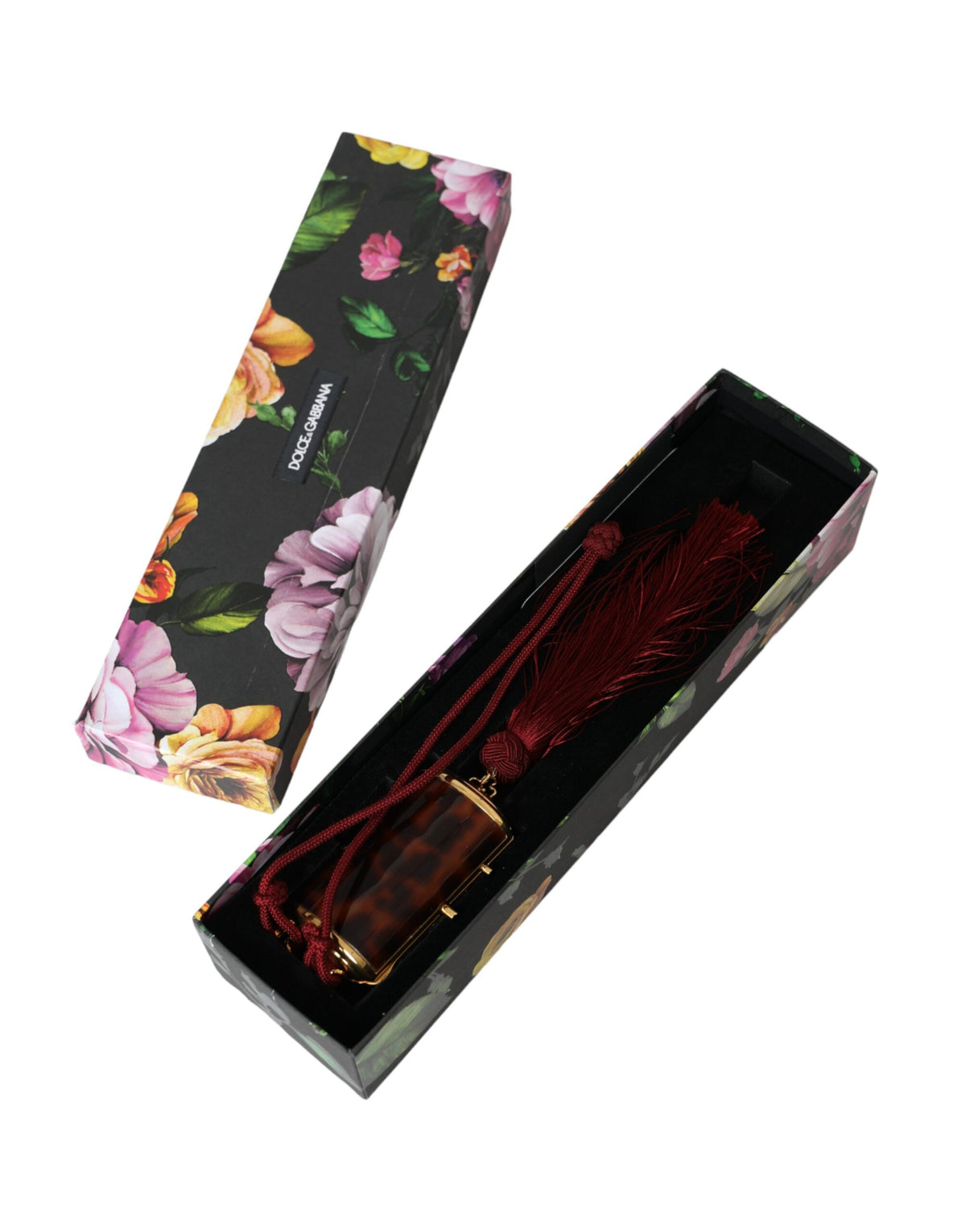 Dolce & Gabbana Brown Leopard Mini Mirror Tassel Makeup Holder Bag